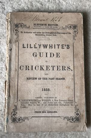 Guide : Lillywhite Guide for 1858 , Original Paperback , #11