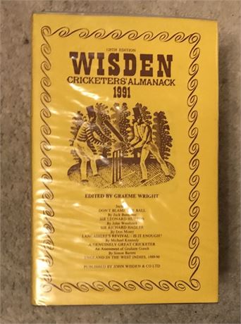 1991 Wisden - Hardback & Dust Jacket- Ex Library
