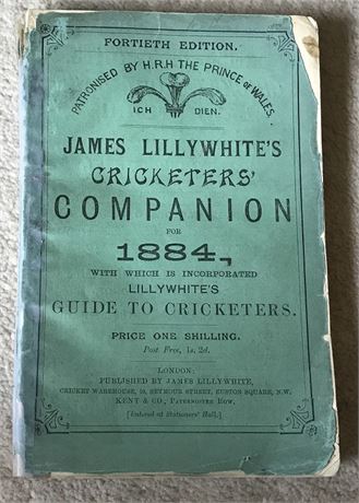 Lillywhite Companion for 1884 - Original Paperback - Auty