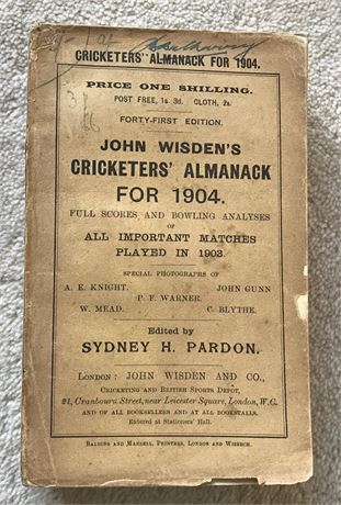 1904 Original Paperback Wisden with Facsimile Spine.