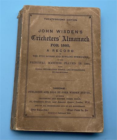 1885 Paperback Wisden , great price!