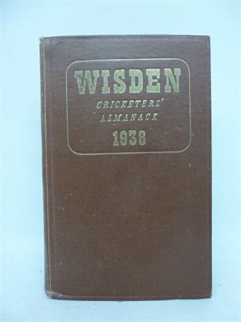 1938 WisdenOriginal Publisher's Hardback.ALMOST VERY GOOD