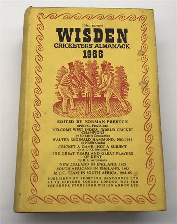 1966 Original Hardback Wisden with Dust Jacket