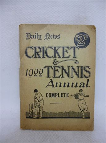 THE DAILY NEWS CRICKET AND TENNIS ANNUAL 1922. VERY GOOD