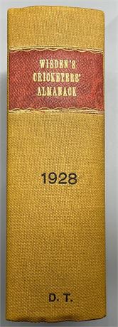 1928 Wisden Rebind, With Covers. D.T.s