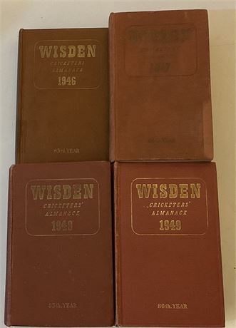 1946 to 1949 Hardback Wisden Set - Reference. (4)