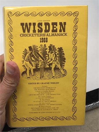 1988 Wisden - Hardback & Dust Jacket- Ex Library