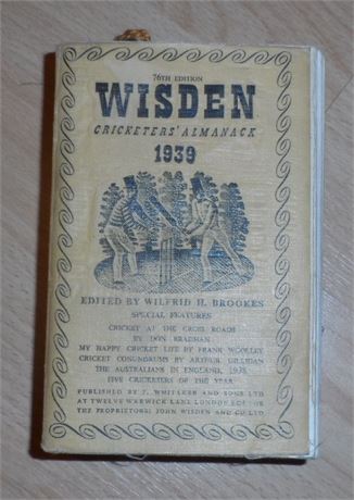 1939 Wisden Cricketers Almanack - Linen cloth