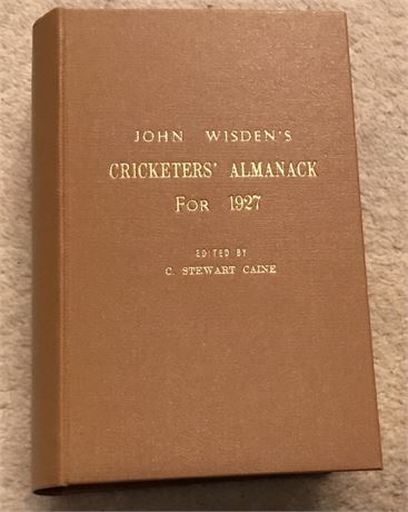1927 Wisden Rebind, With Covers.