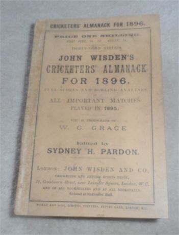 1896 Original Paperback Wisden with Facs Spine & 16 ads
