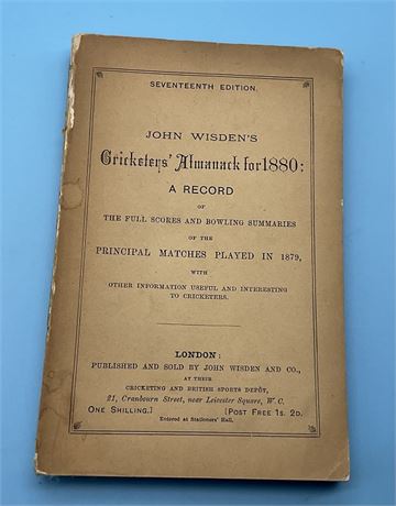 1880 Original Paperback Wisden