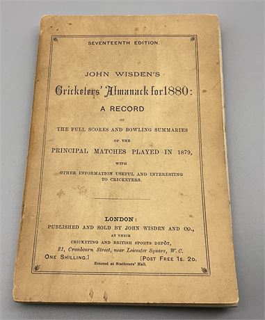 1880 Original Paperback Wisden