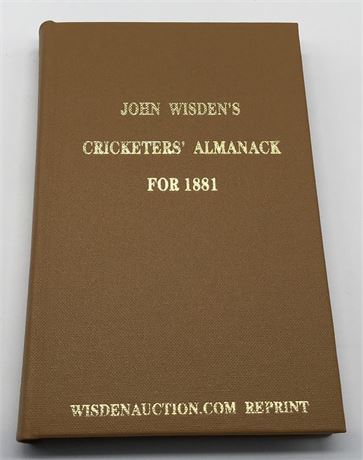 New: Facsimile Wisden for 1881 - Numbered