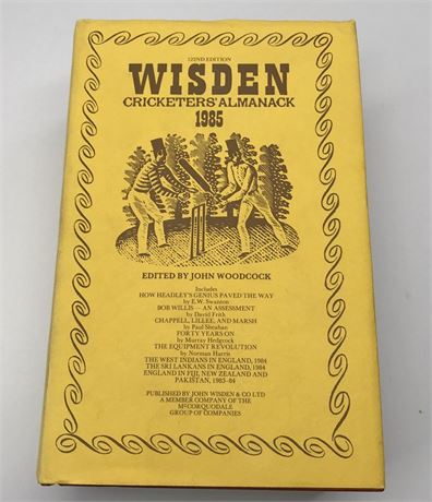 1985 Wisden - Hardback & Dust Jacket. VG