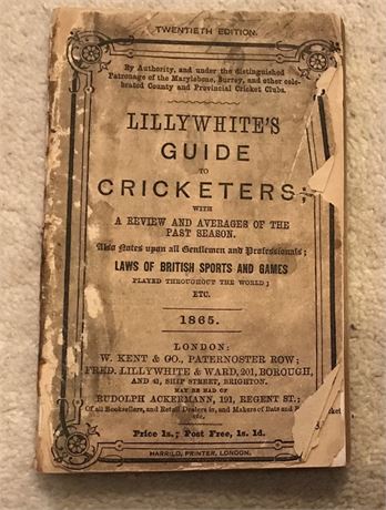Guide : Lillywhite Guide for 1865,20th Edition (Smith 21/24)