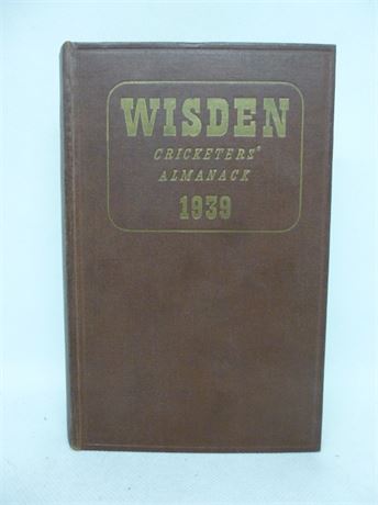 1939 WisdenOriginal Publisher's Hardback.ALMOST VERY GOOD