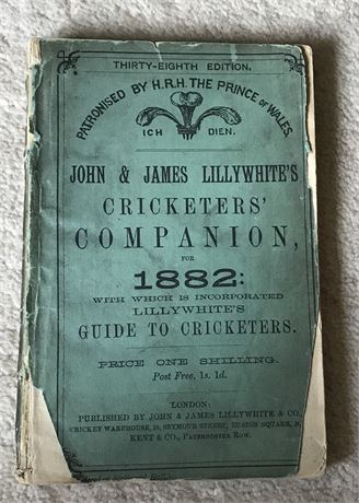 Lillywhite Companion for 1882 - Original Paperback