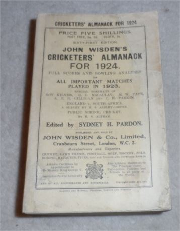 1924 Paperback Wisden with facsimile spine and cover