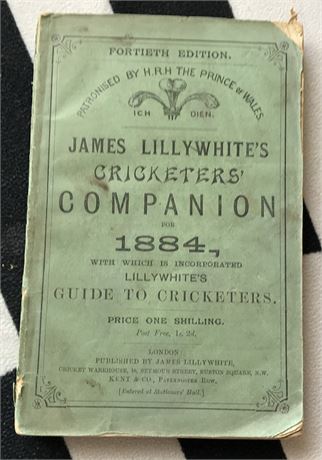 Lillywhite Companion for 1884 - Original Paperback