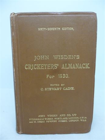 1930 Publisher's  Hardback  Wisden in VERY GOOD PLUS  condition