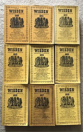 Wisden Linen Set 1950 - 1958 (9 Books)
