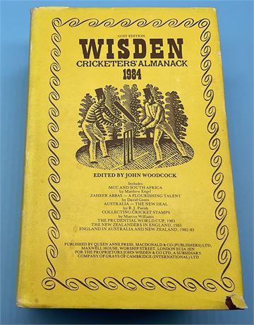 Cricket Gift for 40th Birthday - 1984 Wisden Hardback & DJ