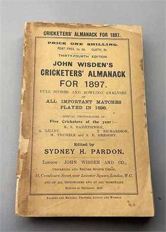 1897 Original Paperback Wisden