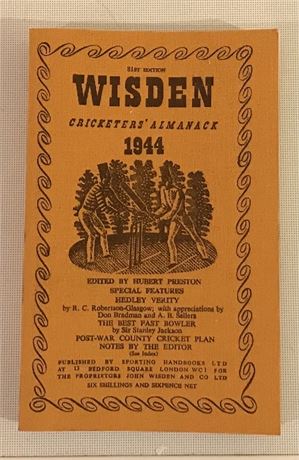 Cricket Gift for 80th Birthday - 1944 Wisden Facsimile Linen
