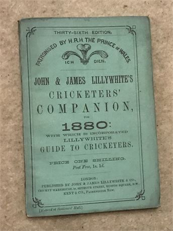 Lillywhite Companion for 1880 - Original Paperback - VVG