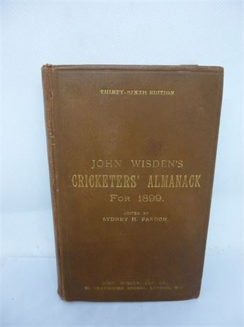1899 Wisden Publisher's Hardback GOOD PLUS Condition