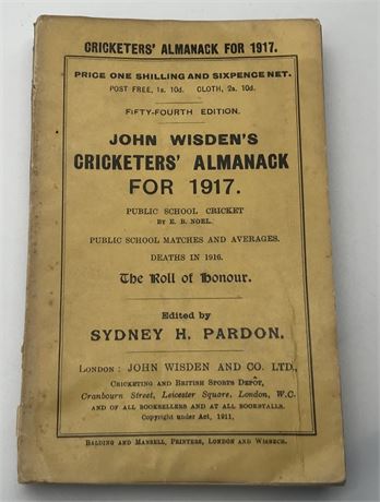 1917 Paperback Wisden