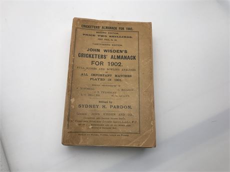 1902 Original Paperback Wisden & Facsimile Spine.