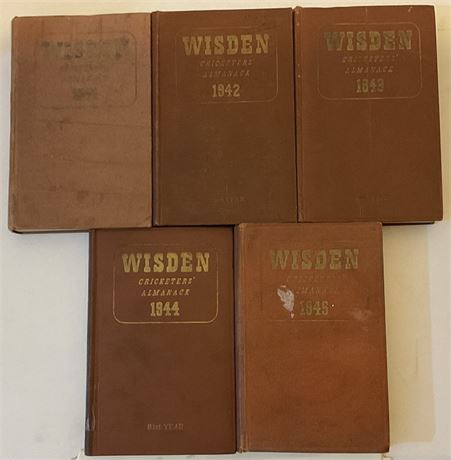 1941 to 1945 Hardback Wisden Set - Reference. (5)