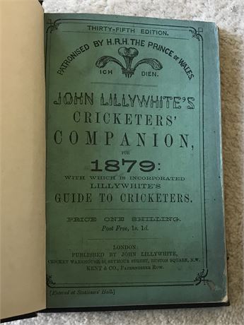 Lillywhite Companion for 1879 - Rebound with Covers