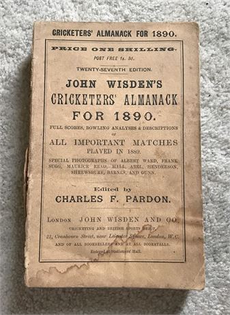 1890 Original Paperback Wisden