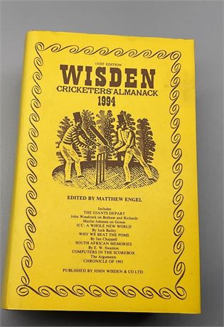 Cricket Gift for 30th Birthday - 1994 Wisden Hardback & DJ
