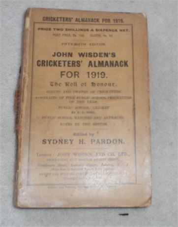 1919 Original Paperback Wisden