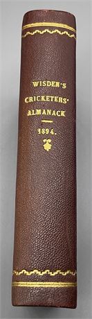 1894 Wisden - Rebound without Covers & front ads , Very Nice