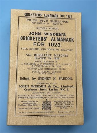 1923 Paperback Wisden with Facsimile Spine and Covers