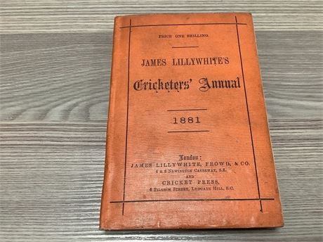 1881 James Lillywhite's Cricketers Annual Excellent