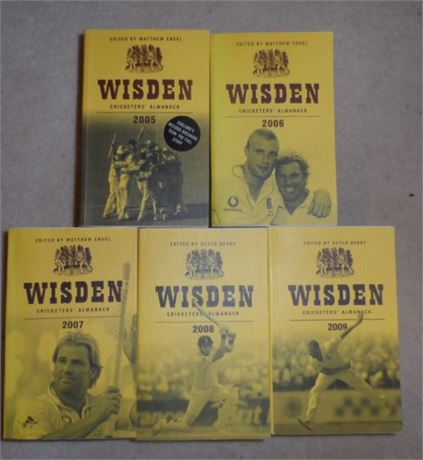 2005 - 2009 Wisdens, Linen Set (Set of 5)-Free P&P-9/10s