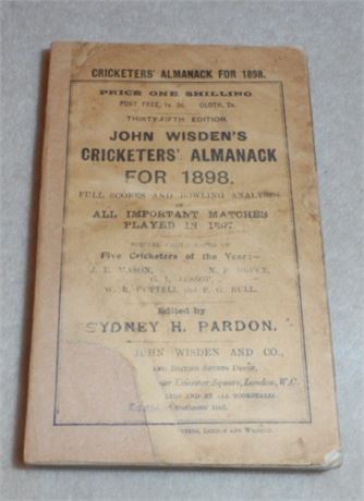 1898 Original Paperback Wisden with Facs Spine and cover