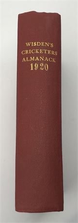 1920 Wisden Rebind-Bound in Nice Red Boards without Covers.