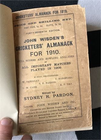 1910 Wisden Rebind with Front Cover - Strategy 1