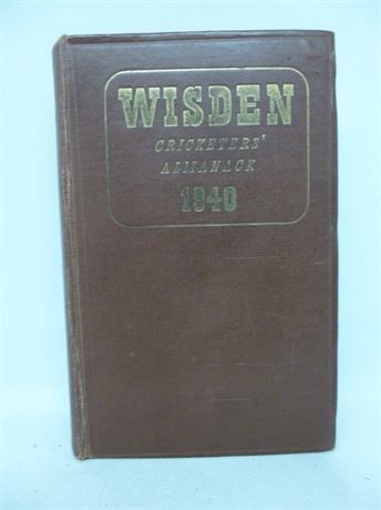 1940 WisdenOriginal Publisher's Hardback.ALMOST VERY GOOD