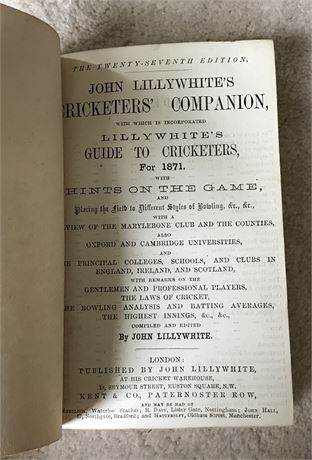 Lillywhite Companion for 1871
