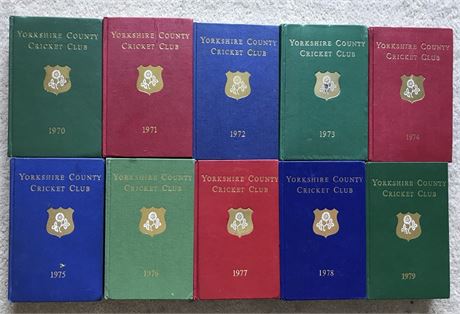 Yorkshire CC Handbooks, 1970 to 1976 & 1979 - Set of 8