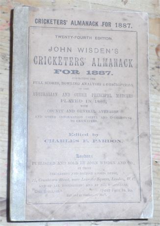 1887 Original Paperback Wisden with Facsimile Pages/Cover