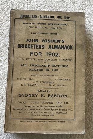 1902 Original Paperback Wisden with Facsimile Spine.