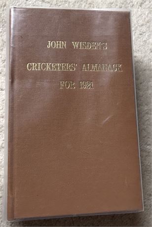 1921 Wisden , Rebound with Covers. Willows style binding.
